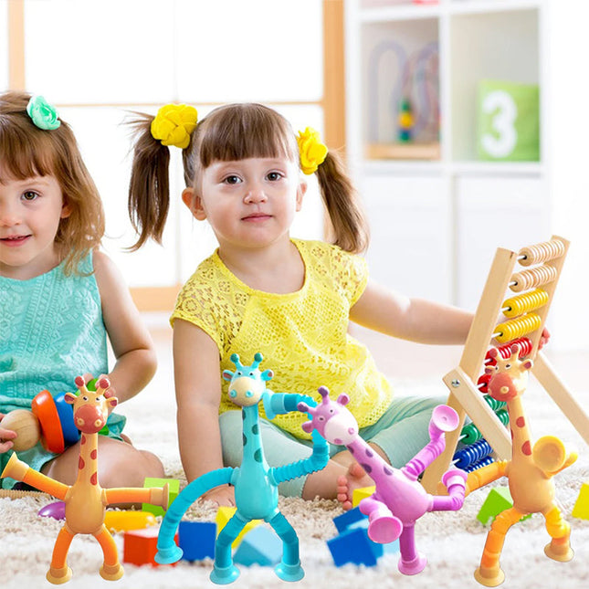 StretchGiraffe - Flexibel Zuignap Speelgoed voor Kinderen