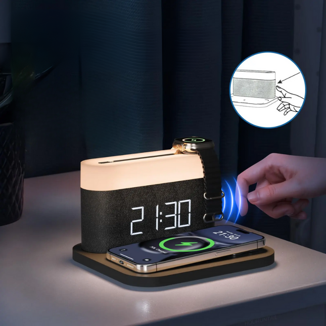 LuxeCharge Pro - Draadloze Oplader met Nachtlamp
