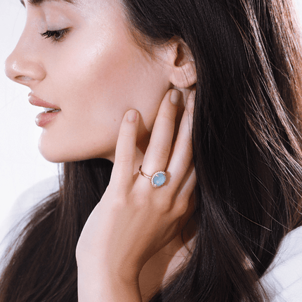 Elowen Glow Ring - Mystieke Cocktailring met Elegant Design