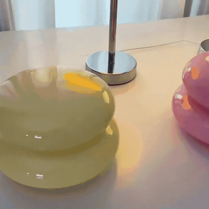Elegante Macaron Glazen Tafellamp met USB - 3 Lichtkleuren