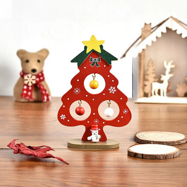 SapinElegant Kerst decoratie - Festieve Houten Mini-Kerstboom voor Jouw Ruimte