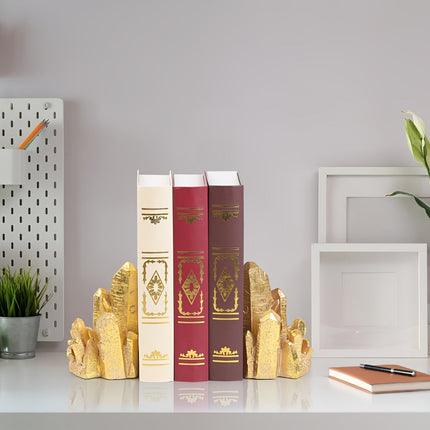 CrystalForm - Vintage Boekensteunen met Kristalontwerp