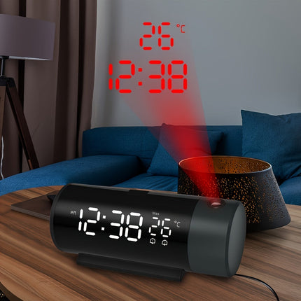 ProjectElite Clock - Zwarte Moderne Weerstandwekkende Projectieklok