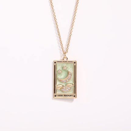 Elegante Amara Tarot Druppel Hanger Ketting met Zirkonia Vergulding