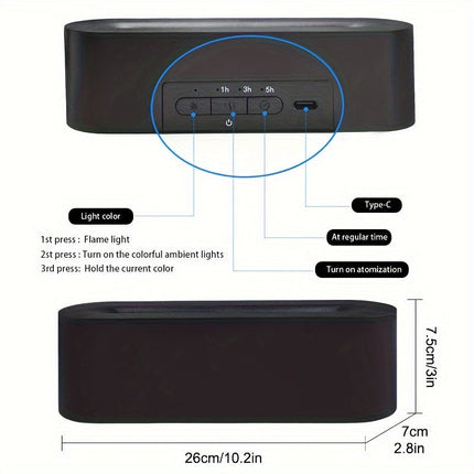 FlameGlow – USB Aromalamp met Kleurige Vlammen