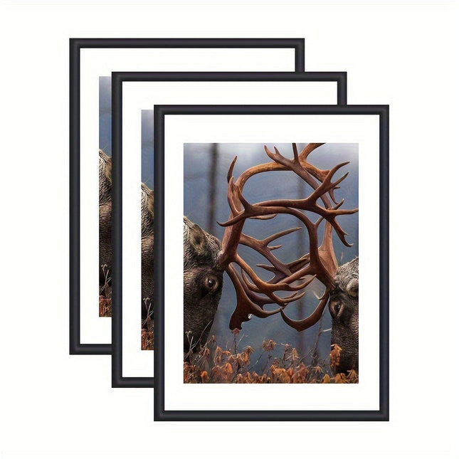 GalleryFrame – Set van 3 Zwarte Fotolijsten voor Wanden en Tafels