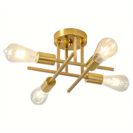 SatelliteLight – Moderne Industriële Plafondlamp in Zwart Ijzer