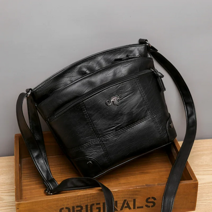 LuxuryCarry - Elegante Leren Schoudertas met Ruim Ontwerp