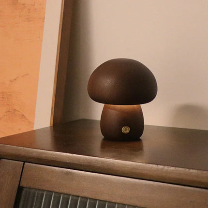 GlowShroom - Sfeervolle Houten LED Nachtlamp