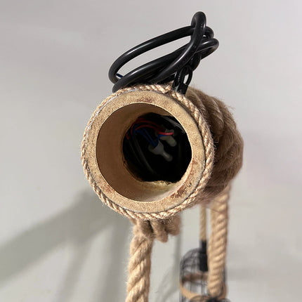 AlessioGlow - Luxe Retro Houten en Metaal Hanglamp