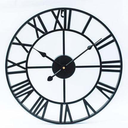 Grote Retro-Wandklok van IJzer - Tijdloze Elegantie