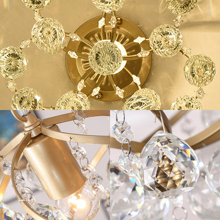 CrystalElegance Pendant - Luxe Plafondlamp met Messing Accenten