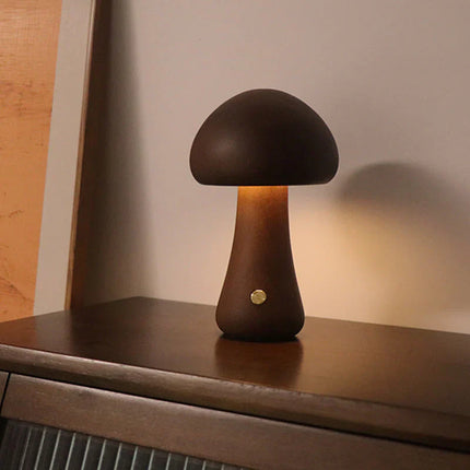 GlowShroom - Sfeervolle Houten LED Nachtlamp