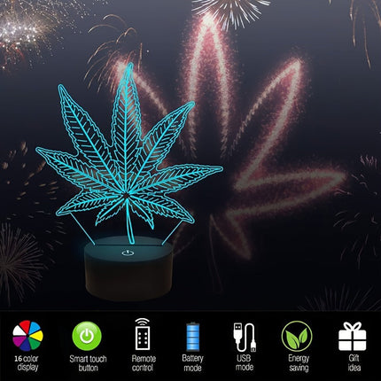 HempGlow - 3D Acryl Tafellamp Nachtverlichting