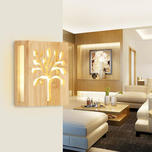 NatureShine – Sfeervolle LED Wandlamp in Hout