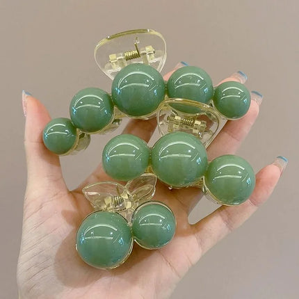 Verleidelijke Groene Parel Haarclip - Liana Elegantie
