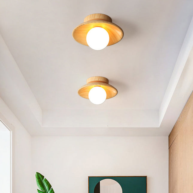 TimberGlow Ceiling Light – Houten Moderne Halverlichting