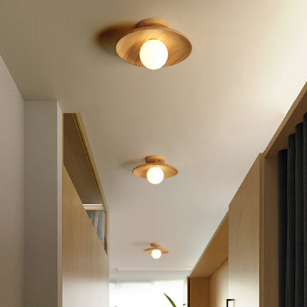 ElegantWood Light - Moderne Houten Plafondlamp voor Hal