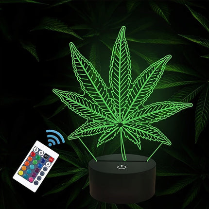 HempGlow - 3D Acryl Tafellamp Nachtverlichting