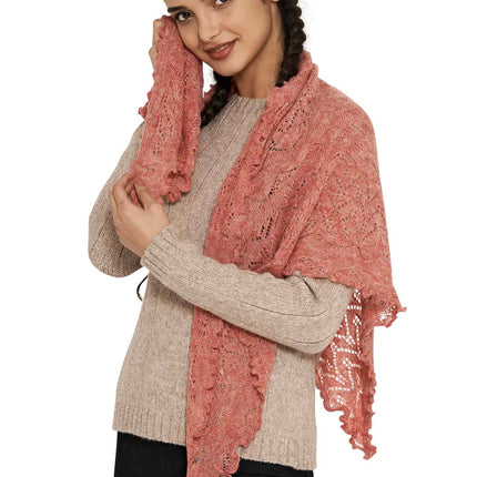 SoftWeave Scarf - Elegant Ajour Strick in Lichte Stof