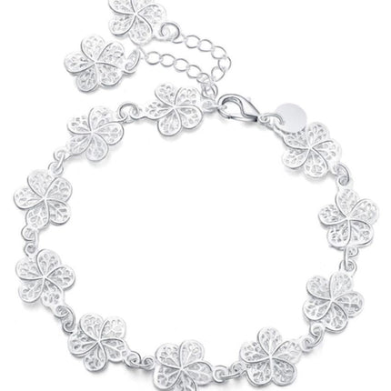 Elegante Zilveren Filigraan Armband met Unieke Schakels