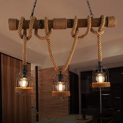 AlessioGlow - Luxe Retro Houten en Metaal Hanglamp
