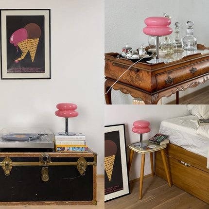 LueurRose – Retro Tafellamp met Dimbaar LED en USB