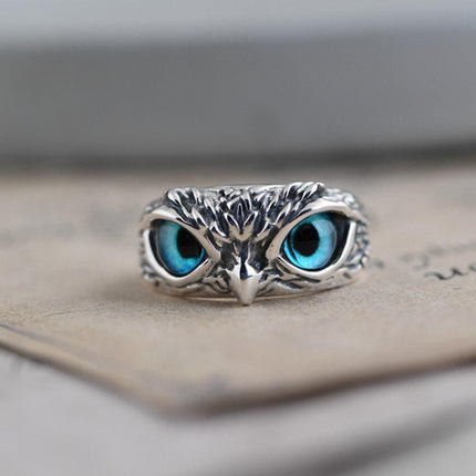 Ophelia Owl Charm Ring - Zilveren Bedelring voor Stijlvolle Looks