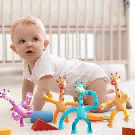 StretchGiraffe - Flexibel Zuignap Speelgoed voor Kinderen