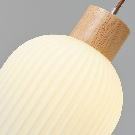 VintageLight - Stijlvolle Houten en Glazen Hanglamp