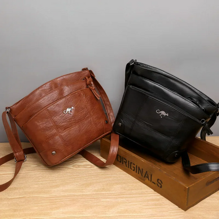 LuxuryCarry - Elegante Leren Schoudertas met Ruim Ontwerp