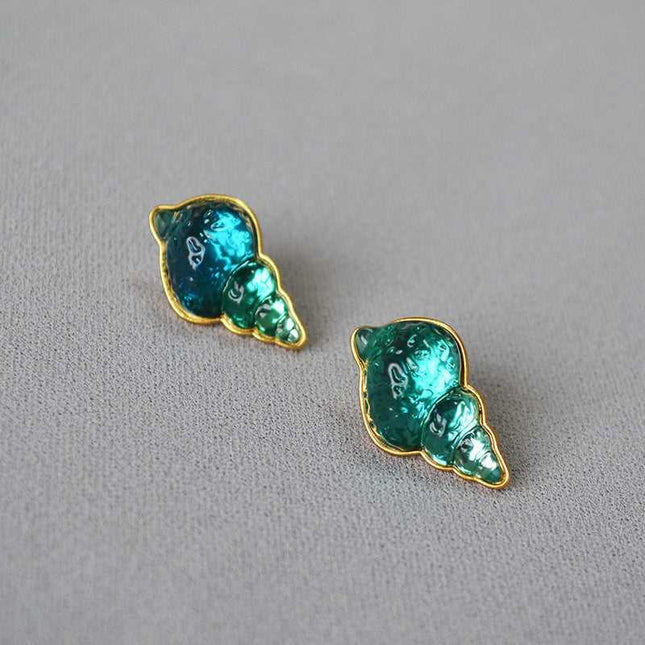 Marina Shell Earrings - Elegante Zee Blauwe Sieraden
