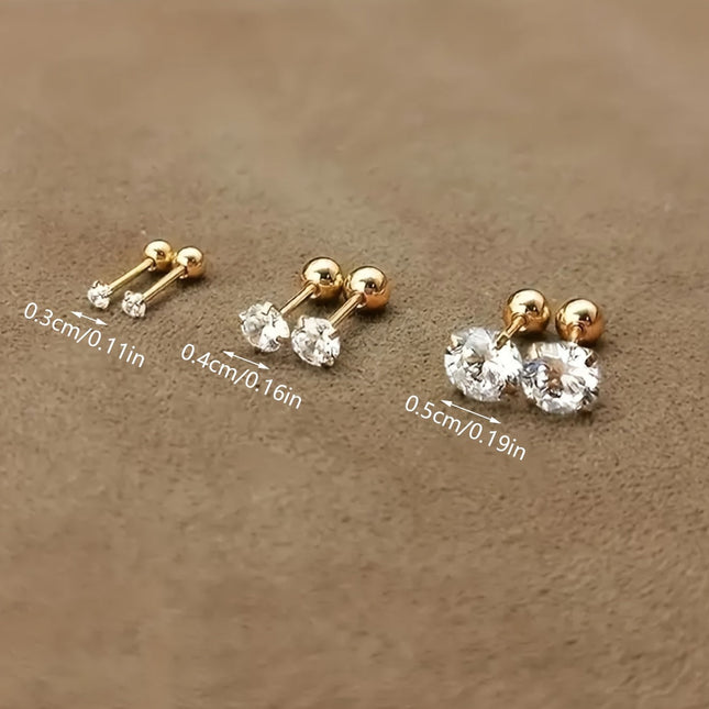 Lumen Sparkle - Tijdloze Titanium Zirkonia Oorknopjes