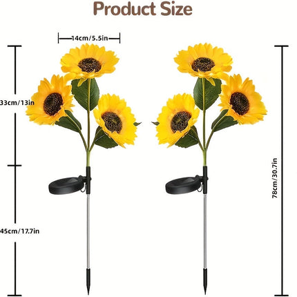 SolarBloom Light – Zonnebloem LED Tuinlamp 3 Koppen