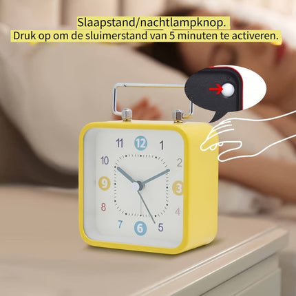 TimeCube Klok - Stijlvolle Vierkante Wekker met Nachtlicht