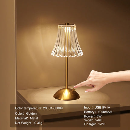 Crystaluxe Lamp - LED Kristallen Tafellamp met Touchfunctie