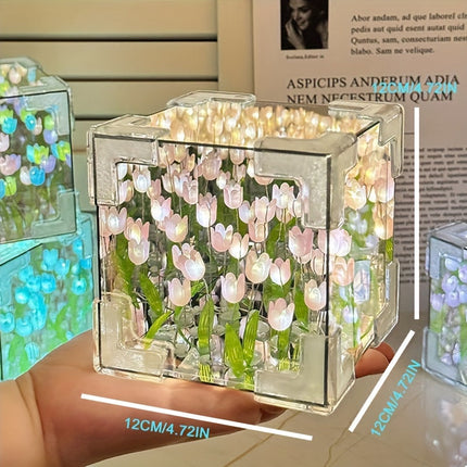 TulipGlow - Elegante Tulpen LED Nachtlamp met Spiegel