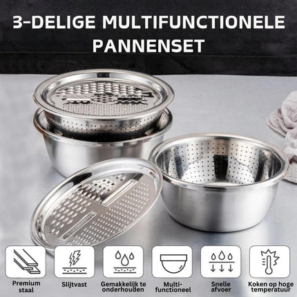 Master Chop - Stijlvolle 3-in-1 Snijlade van RVS