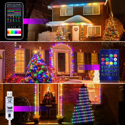TwinkleGlow Kerstverlichting - Magische RGBIC Slingerlichten voor Feesten