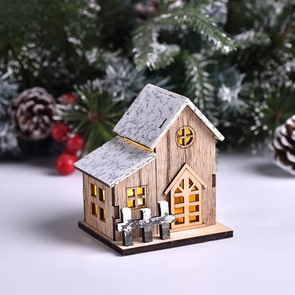 FrostGlitter Kerstlanterns - Betoverende Huisvormige kerstversiering voor een Magische Sfeer