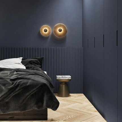 Aurora d'Or - Ronde Alabaster/Aluminum Wandlamp