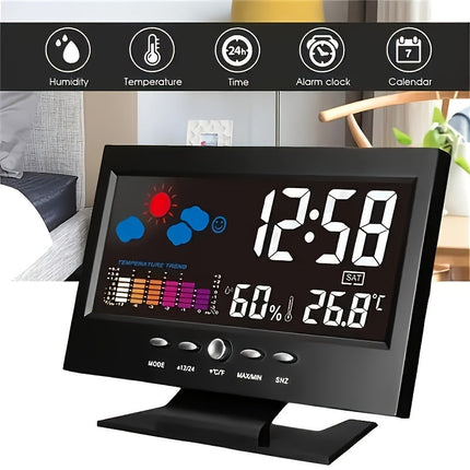 SilentTime Clock – Stijlvolle Digitale Weerstand en Klimaatmonitor