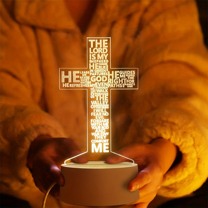 CrossGlow - 3D LED Nachtlamp Acryl met USB