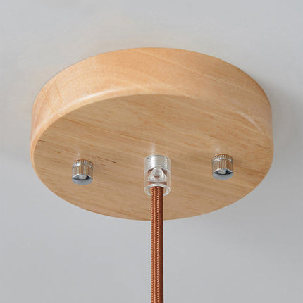 VintageLight - Stijlvolle Houten en Glazen Hanglamp