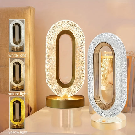 LuxeGlow – Elegante Ovale Kristallen Tafellamp
