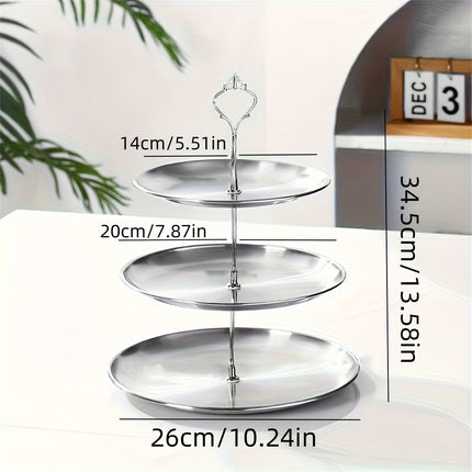 SteelTower - Elegante Drievoudige Serveerschaal voor Feestjes