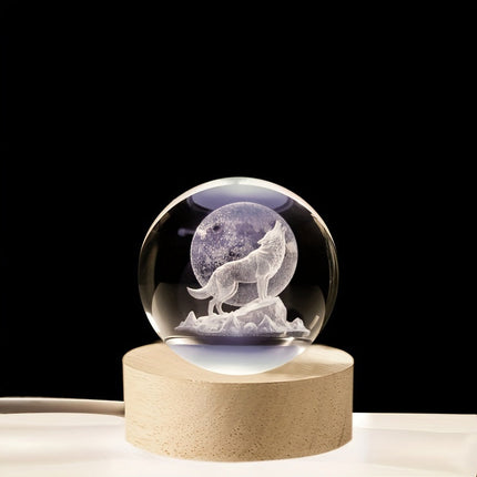 WolfLamp – 3D Wolf Sneeuwbol LED Nachtlamp