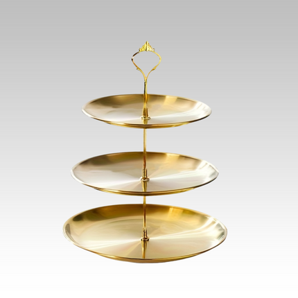 SteelTower - Elegante Drievoudige Serveerschaal voor Feestjes