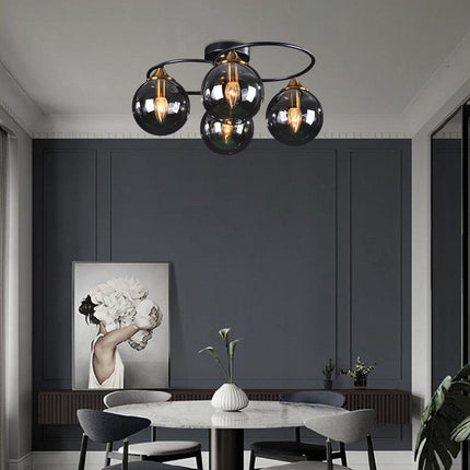 ValentinaLuxe - Elegante Ronde Kroonluchter van Gerookt Glas