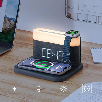LuxeCharge Pro - Draadloze Oplader met Nachtlamp